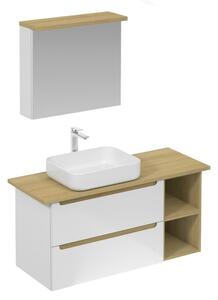 Kúpeľňová zostava s umývadlom vrátane umývadlovej batérie, vtoku a sifónu Naturel Stilla biela lesk KSETSTILLA001