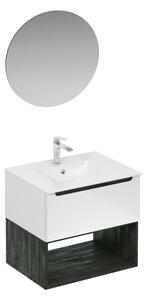 Kúpeľňová zostava s umývadlom vrátane umývadlovej batérie, vtoku a sifónu Naturel Stilla biela lesk KSETSTILLA008