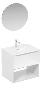 Kúpeľňová zostava s umývadlom vrátane umývadlovej batérie, vtoku a sifónu Naturel Stilla biela lesk KSETSTILLA009