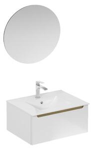 Kúpeľňová zostava s umývadlom vrátane umývadlovej batérie, vtoku a sifónu Naturel Stilla biela lesk KSETSTILLA026