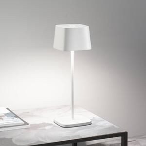 Zafferano Ofelia 3K nabíjateľná stolná lampa IP65 biela