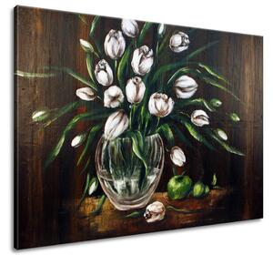 Ručne maľovaný obraz Maľované tulipány Rozmery: 120 x 80 cm