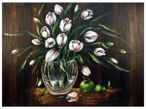 Ručne maľovaný obraz Maľované tulipány Rozmery: 100 x 70 cm