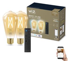 WiZ SADA 2xLED Stmievateľná žiarovka ST64 E27/7W/230V 2000-5000K CRI 90 Wi-Fi + DO-WiZ WI0152 + záruka 3 roky zadarmo