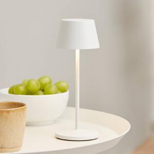 LOOM DESIGN LED dobíjacia stolná lampa Modi Micro, IP65, biela