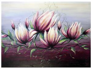 Ručne maľovaný obraz Kvety magnólie Rozmery: 120 x 80 cm