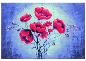 Ručne maľovaný obraz Jemný červený mak Rozmery: 100 x 70 cm