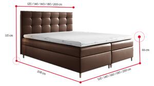Čalúnená posteľ boxspring MARIANA + topper, 140x200, madryt 960