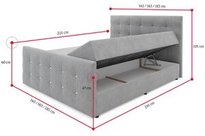 Čalúnená posteľ boxspring NAOMI, 180x200, cosmic 160