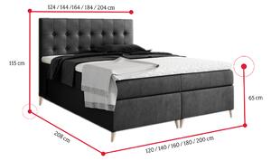 Čalúnená posteľ boxspring GLORIA + topper, 120x200, jasmine 60