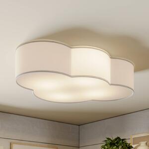 Stropné svietidlo Cloud, biele, textilné, dĺžka 62 cm, E27, 4 svetlá