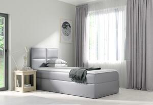 Čalúnená posteľ boxspring MINI 3 + topper, 100x200, sivá, pravá
