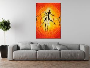 Ručne maľovaný obraz Nádherný tanec Rozmery: 70 x 100 cm