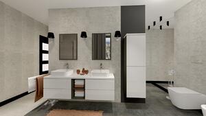 Kúpeľnový nábytok Summer 2, Farby: grafit/biely lesk + zrkadlo, Sifón: so sifónom Mirjan24 5902928093612