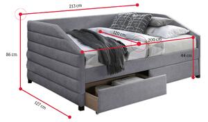 Čalúnená posteľ NINI, 120x200, sivá