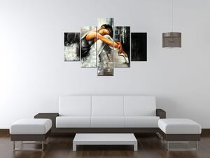 Ručne maľovaný obraz Spiaca baletka - 5 dielny Rozmery: 100 x 70 cm