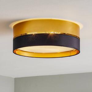 Stropné svietidlo Hilton, čierne/zlaté, Ø 45 cm, Čierna, Obývacia izba / jedáleň, kov, Moderný, Závesné svietidlo