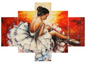 Ručne maľovaný obraz Unavená baletka - 5 dielny Rozmery: 150 x 105 cm