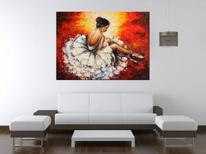 Ručne maľovaný obraz Unavená baletka Rozmery: 100 x 70 cm