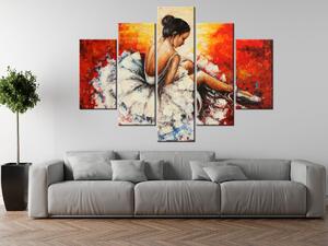 Ručne maľovaný obraz Unavená baletka - 5 dielny Rozmery: 100 x 70 cm