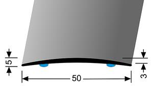 Prechodový profil 50 mm, oblý (samolepiaci) | nivelácia 0 - 5 mm | Küberit 463 SK Stříbro F4