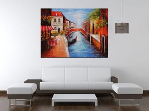 Ručne maľovaný obraz Pokojná ulica v Benátkach Rozmery: 120 x 80 cm