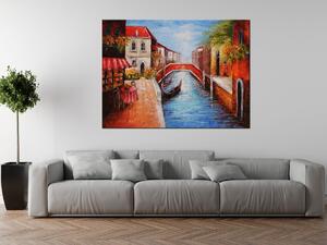 Ručne maľovaný obraz Pokojná ulica v Benátkach Rozmery: 100 x 70 cm