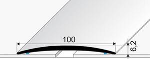 Prechodový profil 100 mm, oblý (samolepiaci) | nivelácia 0 - 7 mm Stříbro E01