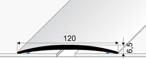 Prechodový profil 120 mm, oblý (samolepiaci) | nivelácia 0 - 10 mm Stříbro E01