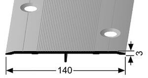 Prechodový profil 140 mm, plochý (skrutkovací) | Küberit 470 S Stříbro E01