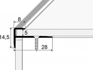 Schodový profil 8 mm pre krytiny do 5 mm (skrutkovací) Šampaň E02