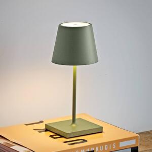 Nuindie mini LED dobíjacia stolná lampa, okrúhla, USB-C, šalviovo zelená