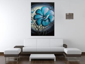 Ručne maľovaný obraz Modrá živá krása Rozmery: 100 x 70 cm