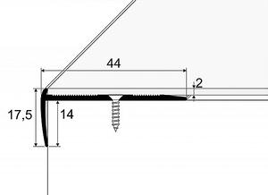 Schodový profil pre krytiny do 2 mm (skrutkovací) Stříbro E01