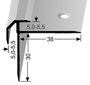 Schodový profil pre krytiny do 5,5 mm (skrutkovací) | Küberit 835 Im. nerezu F2