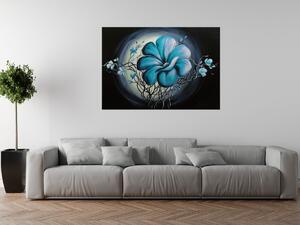 Ručne maľovaný obraz Modrá živá krása Rozmery: 120 x 80 cm