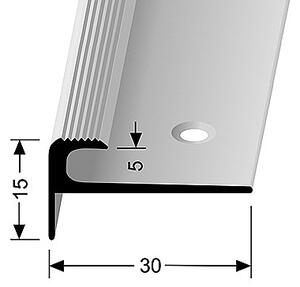 Schodový profil pre krytiny do 5 mm (skrutkovací) | Küberit 807 Stříbro F4
