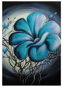 Ručne maľovaný obraz Modrá živá krása Rozmery: 70 x 100 cm