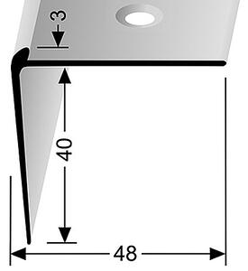 Schodový profil pre krytiny do 3 mm (skrutkovací) | Küberit 862 Stříbro F4