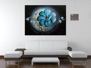 Ručne maľovaný obraz Modrá živá krása Rozmery: 100 x 70 cm