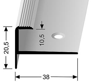 Schodový profil pre krytiny do 10,5 mm (skrutkovací) | Küberit 811 Im. nerezu F2