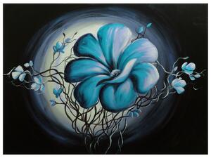 Ručne maľovaný obraz Modrá živá krása Rozmery: 70 x 100 cm