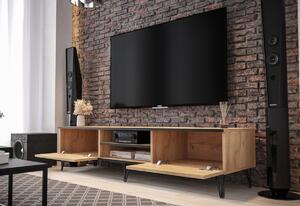 TV stolík MONTIS, 150x43x45, dub kraft zlatý/čierna