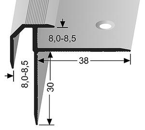 Schodový profil pre krytiny do 8,5 mm (skrutkovací) | Küberit 838 Im. nerezu F2