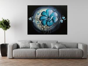 Ručne maľovaný obraz Modrá živá krása Rozmery: 120 x 80 cm