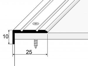 Schodový profil 25 x 10 mm (skrutkovací) Stříbro E01