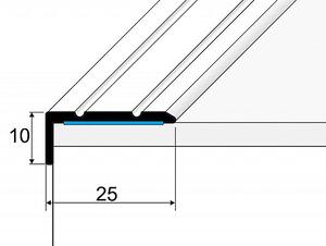 Schodový profil 25 x 10 mm (samolepiaci) Stříbro E01