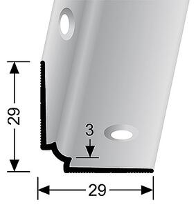 Schodový vnútorný profil pre krytiny do 3 mm (skrutkovací) | Küberit 871 IW Stříbro F4