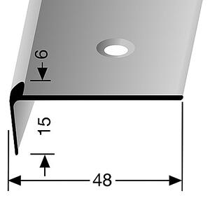 Schodový profil pre krytiny do 6 mm (skrutkovací) | Küberit 864 Stříbro F4