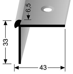 Schodový profil pre krytiny do 6,5 mm (skrutkovací) | Küberit 874 Stříbro F4